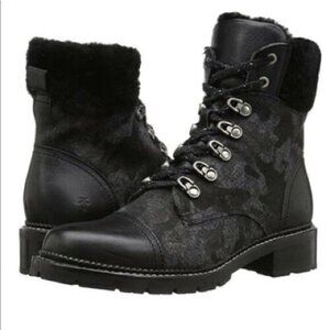 Frye Samantha Black Camo Boots NWT